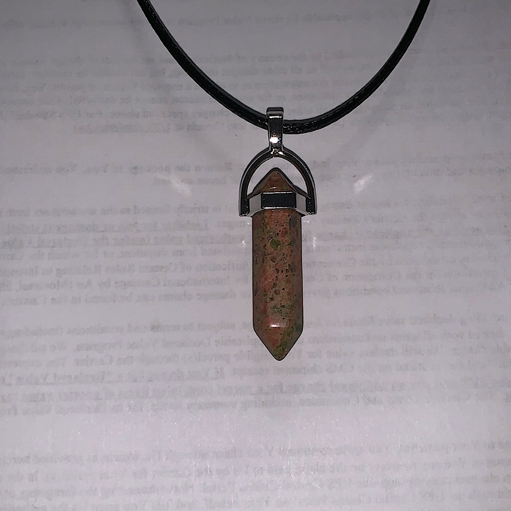 Crystal Necklace Gemstone Pendant Hexagonal